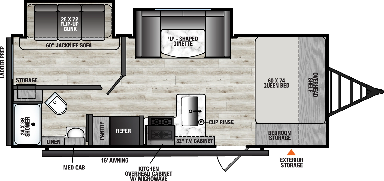 Viking Travel Trailers 22BHSR Floorplan
